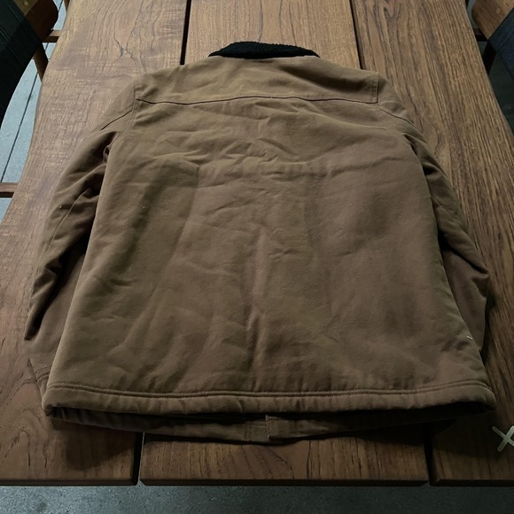 Pendleton Jacket Mens Large Brown Canvas Lined Snap Front Sherpa Collar Workwear - Picture 3 of 10